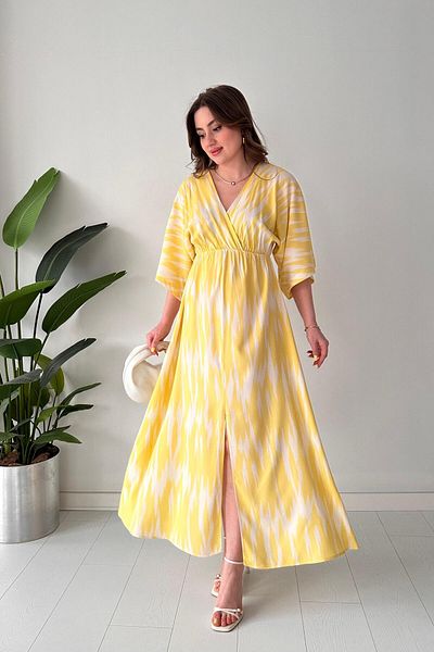 MaziButik Wave Bat Dress Yellow