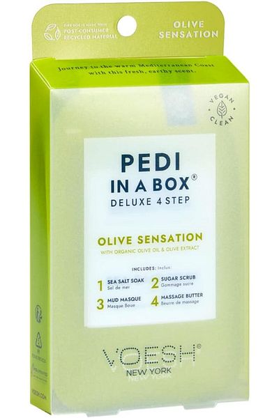 Voesh Pedi in a Box Deluxe 4 Step Pedicure Set Olive