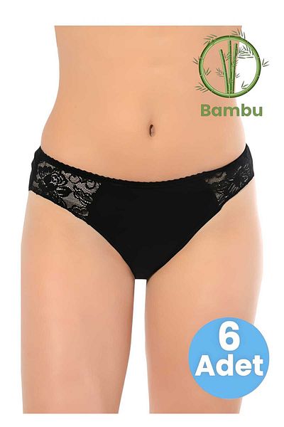 Tezzgelsin Women's 6-Pack Bamboo Lace Panties