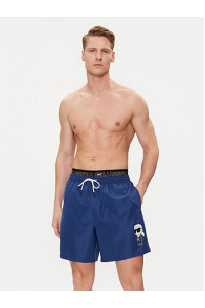 Karl Lagerfeld Pantaloni scurți de plajă pentru bărbați 235M2213 bleumarin