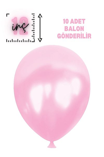 Mielibon 10 Metallic Baby Pink Balloons |   12Inch Glittering Pink Balloons