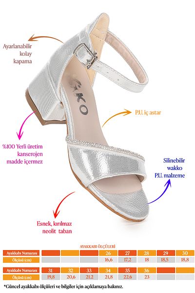Kiko Kids Pantofi sandale cu toc de 4 cm pentru fete Elos Vakko Daily