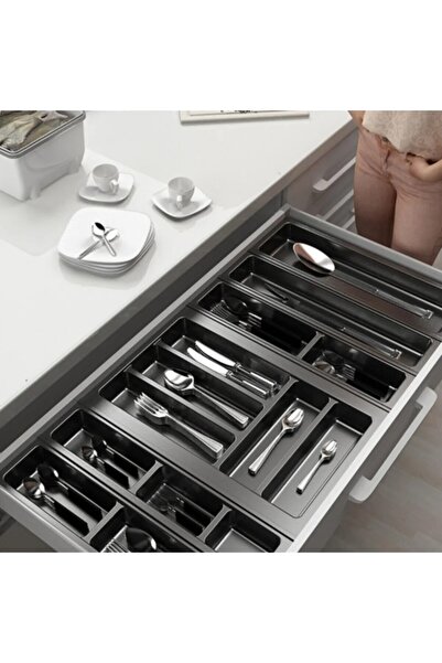 Adilon منظم مطبخ أنترسيت رمادي - درج حامل ملعقة مقاس 84 × 48 سم