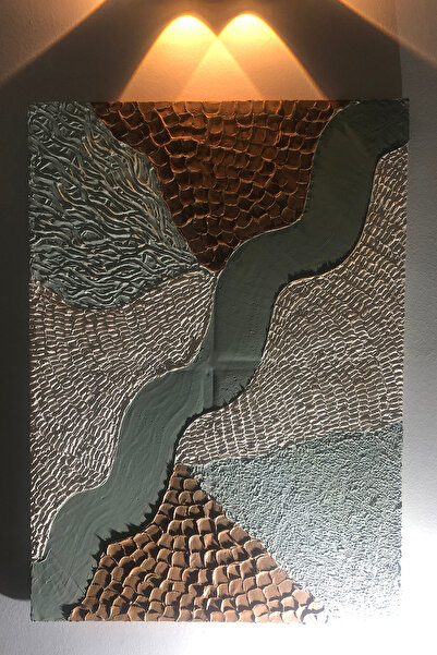 RocArt Home Dokulu Alçı Tablo Soft Yesil