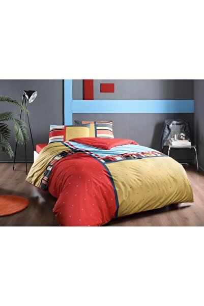 Taç Genç Modası Nevresim Takımı Dexter Kırmızı Çift Kişilik