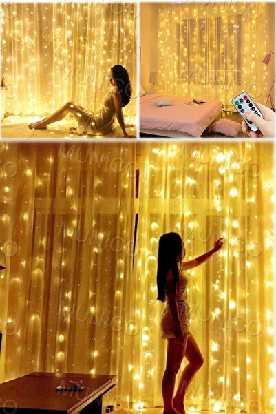 Munico Romantik Atmosfer İçin Kumandalı Günışığı Saçak Perde Led 3x3 Metre – ...