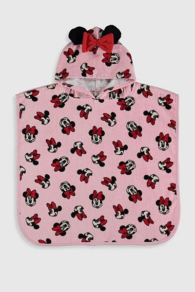 Minnie Mouse Printed 3-5 Years Old Girl Beach Towel Poncho (100% Cotton)
