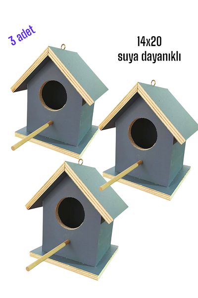 değerli hobi Wooden Birdhouse Birdhouse 14X20 Water Resistant 3 Units