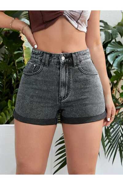 miss fasion Kıvrık denim şort