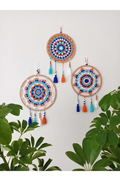 Home Duvar Dekorasyon 3'lü Düş Kapanı Makrome Mandala