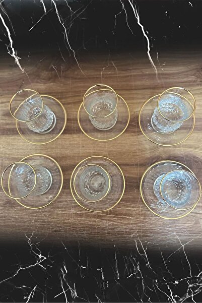 Paşabahçe 12 Parça Ahsen Gold Çay Seti