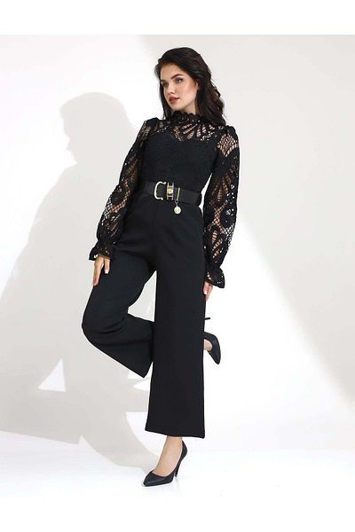Stayele Elegant Black Lace Jumpsuit
