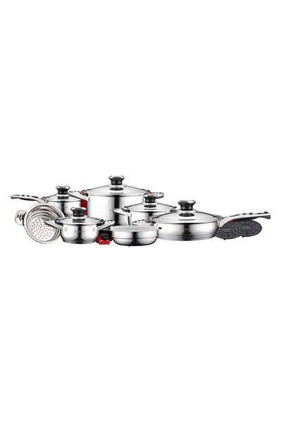 GERMAN 9-Ply Stainless Steel Cookware Set 16 Pieces Pots and Pans with Lids Induction Compatible