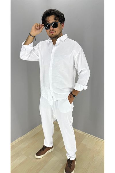 MARESHAL Modal Fabric Shirt and Pants Suit Concept (White)