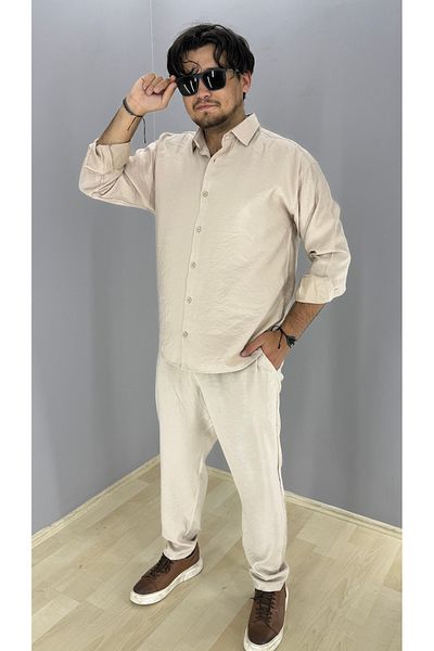 MARESHAL Modal Fabric Shirt and Pants Suit Concept (Beige)