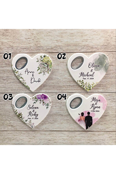 LecaTTe 20 Adet Kalp Açacak Magnet Sünnet, Nişan, Söz, Düğün Hediyelik - 20 F...