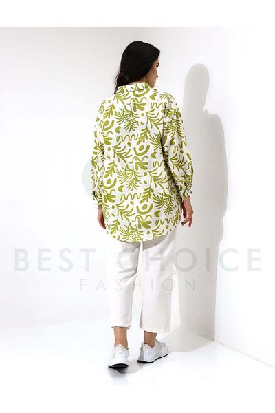 Stayele Green Plaid Long Sleeve Shirt with White Pants Set