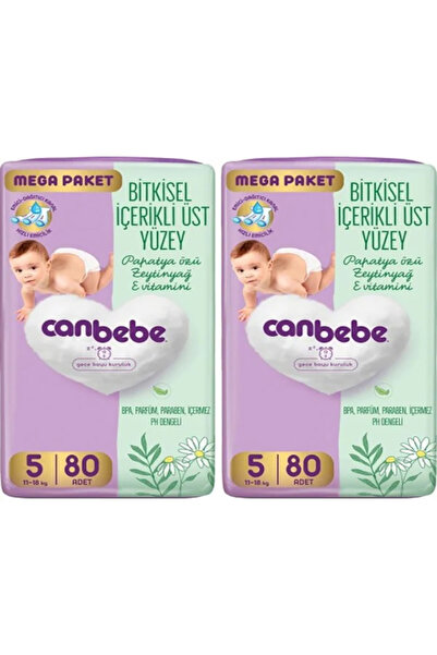 Canbebe Bebek Bezi x 2 Paket Junior Mega Ekstra 5 Numara / 11-18kg
