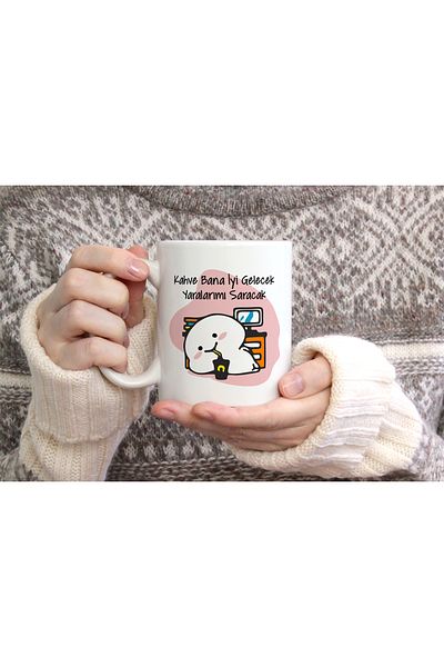 hediyenebak Coffee Will Be Good to Me It Will Wound up My Scars Printed Ceramic Coffee Tea Mug
