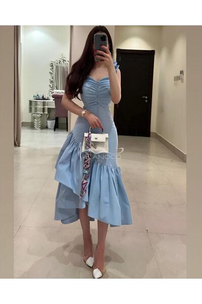 ALANOOD FASHION فستان أنيق ميدي بتفاصيل فاخرة