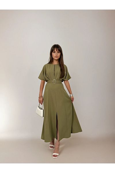 MAYELN Stylish, Simple and Elegant with Silver Buckle Detailed Belt