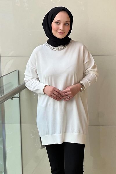 Missemramiss Stone Embroidered Mercerized Tunic
