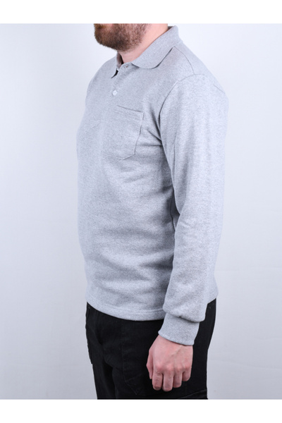 By Okat Polo Collar Pocketed Work Sweatshirt with Fleece Keeps Warm 2 Threads