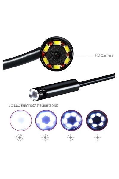 FOXMAG24 Endoscope camera for phone, 6 x LED, USB, 5 m