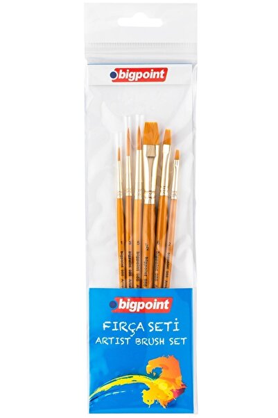 Bigpoint Комплект четки със синтетични влакна от серия 986, с кръгла и плоска...