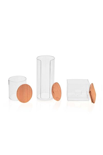 ASPARTAM Up Wooden Lid Organizer Set of 3