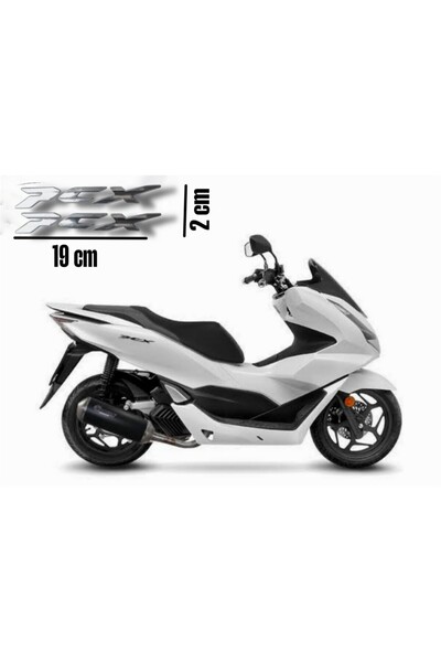 YSGMOTOPARTS Pcx Amblem Logo 3D Sticker Yazı 2 Adet Set Gümüş Gri Renk