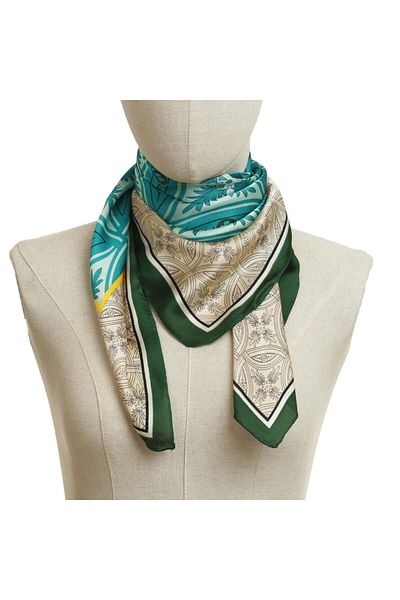 Intisimo Eșarfă la modă pentru femei, 70x70 cm, verde/multicolor