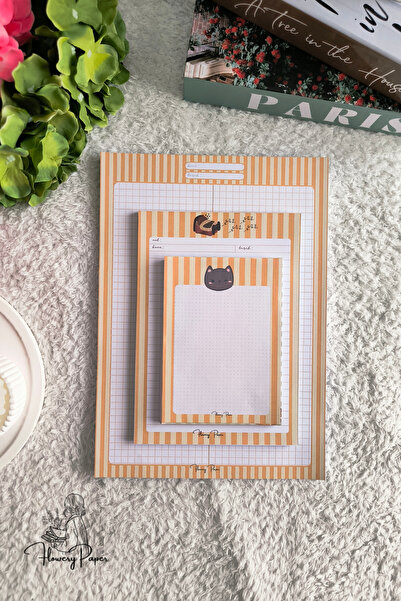 Flowery Paper Notepad 3'lü Set - Memopad,check List ,not Defteri ,bloknot, Ok...