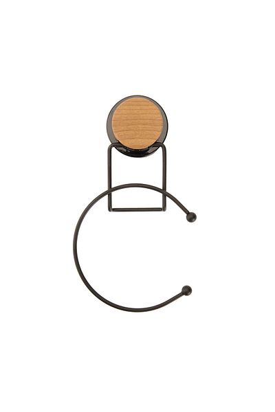 MATMEL Round Towel Holder - Black - 25.5 cm