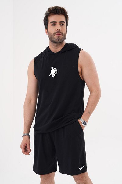 ACTIVE MODA Men's Nik0-Li Printed Sports Singlet - Shorts Set 2-Pack Plus Size Cotton