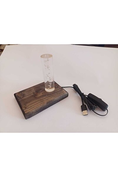 LAMP DİZAYN baloncuklu pleksi ahşap LED masa ve gece lambası USB