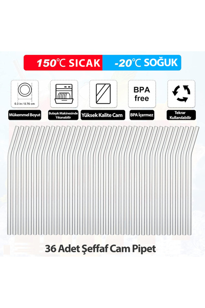 BERYA HOME 36'lı Eğimli Cam Pipet