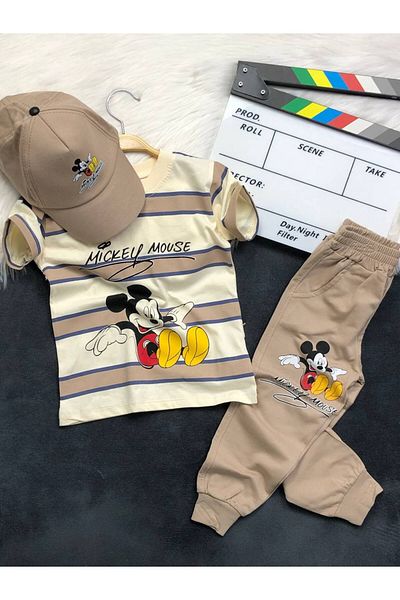 KGN GİYİM Boy's Hat Gift Set Top and Bottom