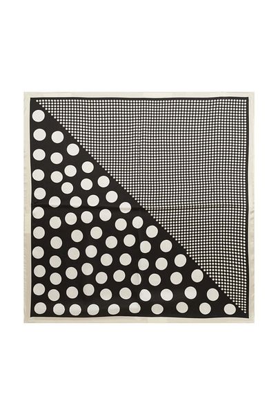 Intisimo Eșarfă la modă pentru femei, 70x70 cm, negru/alb
