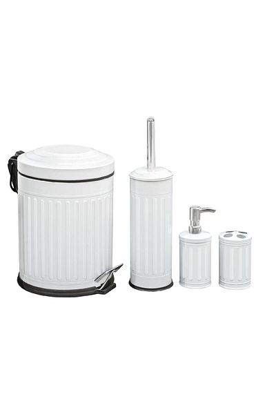 MATMEL Vintage 4-Piece Bathroom Set - White