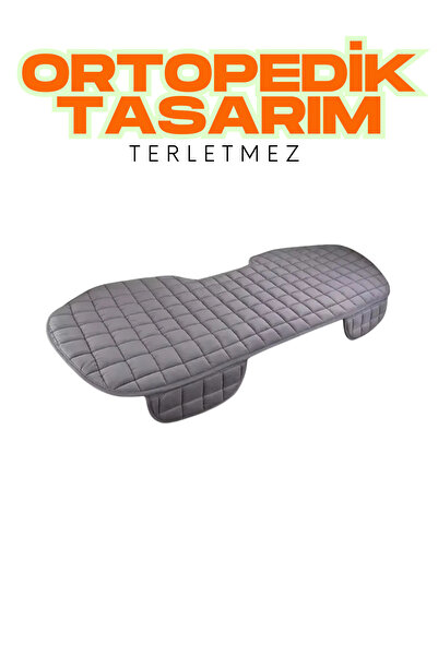 TROBUS Antrasit Kadife Yüzeyli Araba Oturak Minderi – Kaymaz, Ön/Arka Koltuklara Uyumlu