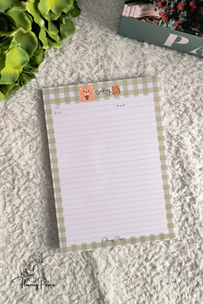 Flowery Paper Notepad A5 - Memopad, Bloknot, Defter, Not Kağıdı,okul Defteri