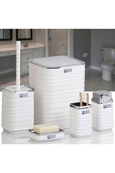 MATMEL Home Luna Square 5-Piece Bathroom Set - White