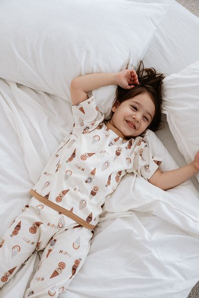 Luna Kids Collection 0.3 Tog Summer Children's Pajama Set - Ice Cream Pattern