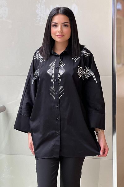 Ghisa Baguette Stone Embroidered Cotton Shirt