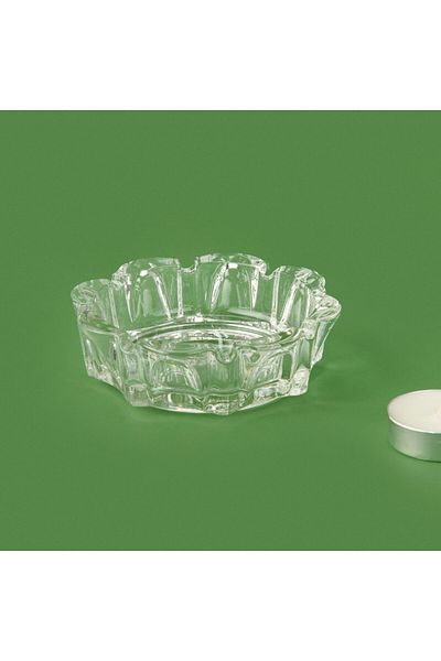 MATMEL Flower Glass Ashtray - Transparent - 10.5 cm