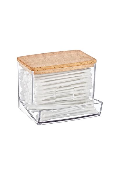 ASPARTAM Up Wooden Lid Cotton Organizer