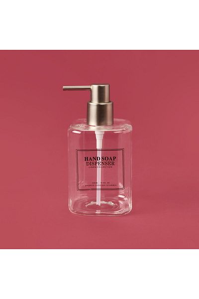 MATMEL Dozator de săpun lichid din sticlă borosilicată pătrată - transparent / gri