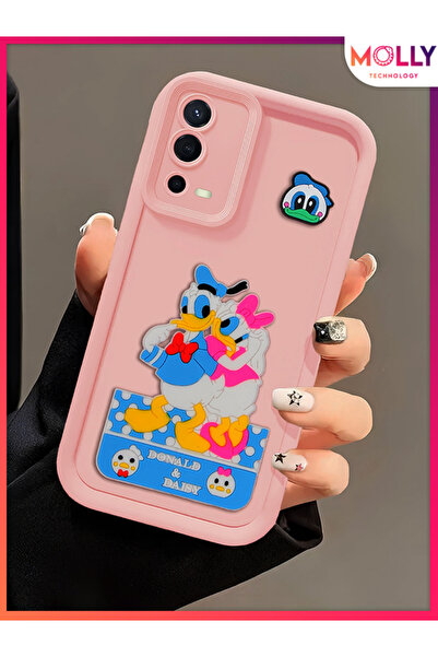 Molly Oppo A55 İçin Kum Pembesi Kenarları Kalın 3d Kabartmalı Donald Daisy Si...