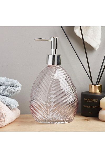 ASPARTAM Leaf Glass Liquid Soap Dispenser - - 18 cm